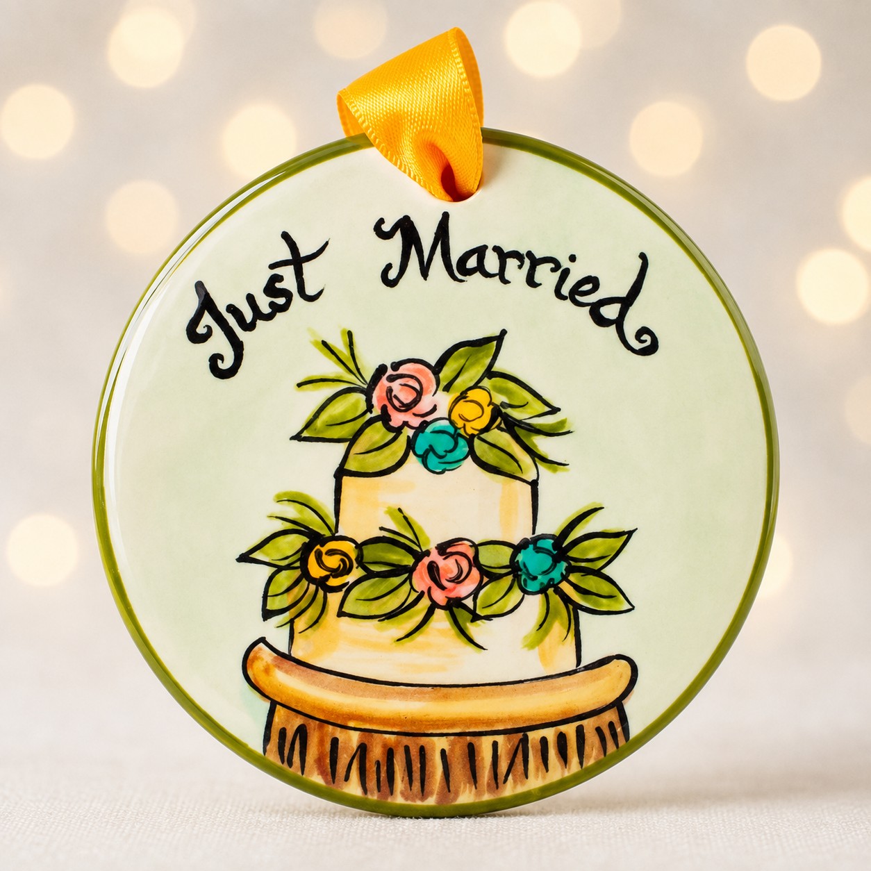 Just Married Wedding Cake Ornament